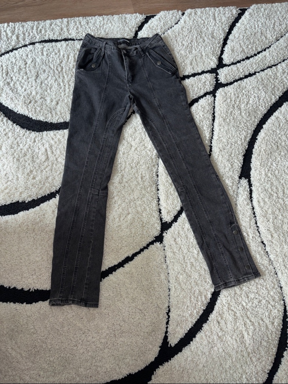 Fashion Nova Washed Black Slim Straight Jeans
